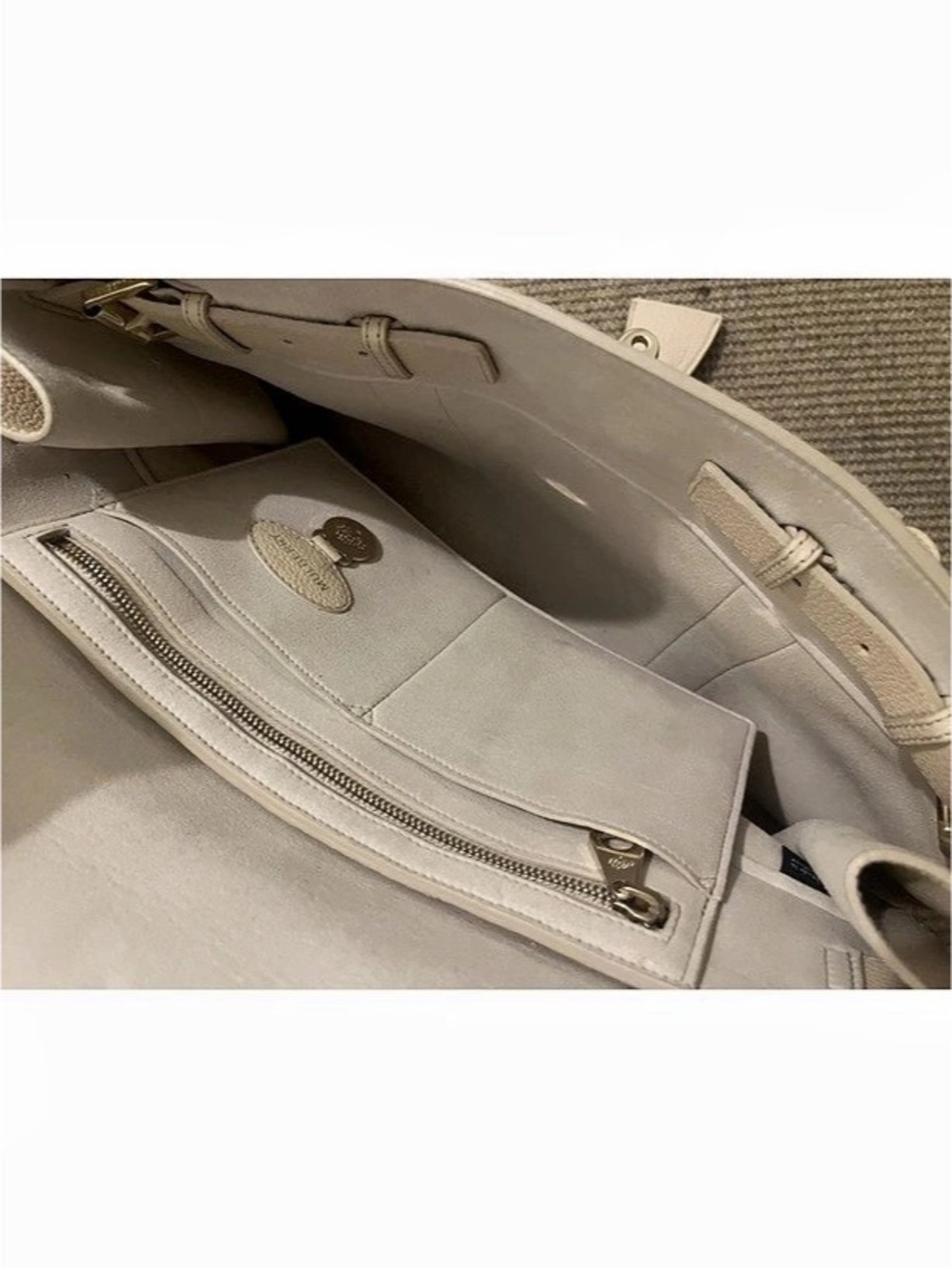Mulberry Bayswater Small Classic Grain H656 Buttercream Leather Tote in Cream - Picture 7 of 8